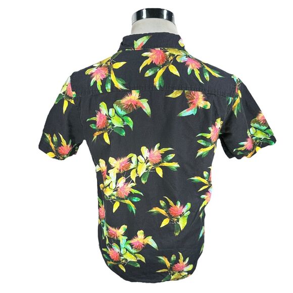 Roark Scholar La Selva Shirt Mens Small Black Floral Tropical Button Up Hawaiian - Picture 5 of 10